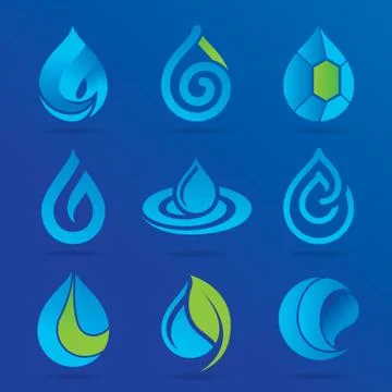 Water icon set Stock Illustration