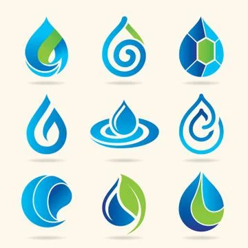 Water icon set Stock Illustration