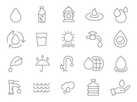 Water icon set Stock Illustration