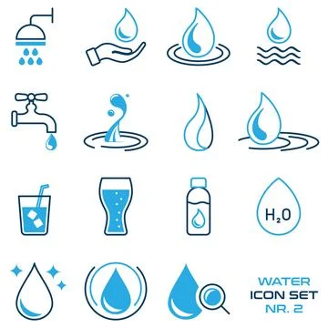 Water icon set - vector design Stock Illustration