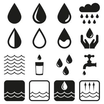 Water icon set. Vector illustration. Stock Illustration