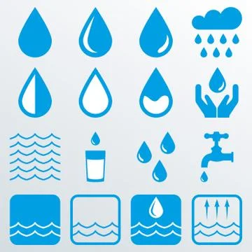 Water icon set. Vector illustration. Stock Illustration