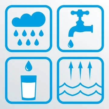 Water icon set. Vector illustration. Stock Illustration