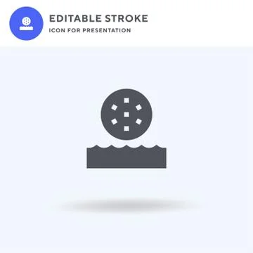 Water icon vector, filled flat sign, solid pictogram isolated on white, logo  Illustrazione stock