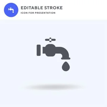 Water icon vector, filled flat sign, solid pictogram isolated on white, logo  스톡 일러스트