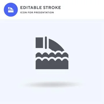 Water icon vector, filled flat sign, solid pictogram isolated on white, logo  Stock Illustration