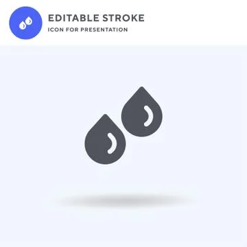 Water icon vector, filled flat sign, solid pictogram isolated on white, logo Stock Illustration