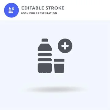 Water icon vector, filled flat sign, solid pictogram isolated on white, logo Stock Illustration