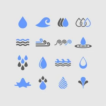 Water icons Stock Illustration