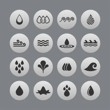 Water icons Stock Illustration