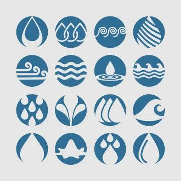 Water icons Stock Illustration