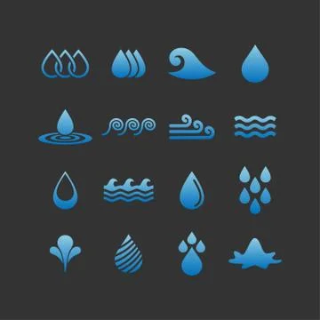 Water icons Stock Illustration