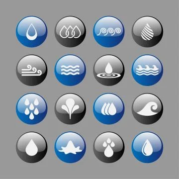 Water icons Stock Illustration