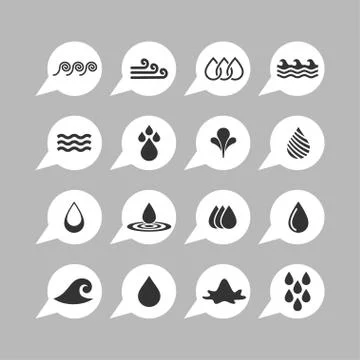 Water icons Stock Illustration