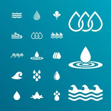 Water icons Stock Illustration
