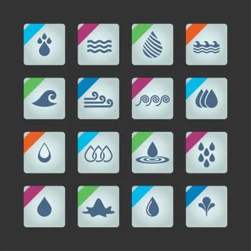 Water icons Stock Illustration
