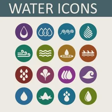 Water icons Stock Illustration