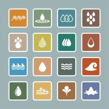 Water icons Stock Illustration