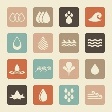 Water icons Stock Illustration