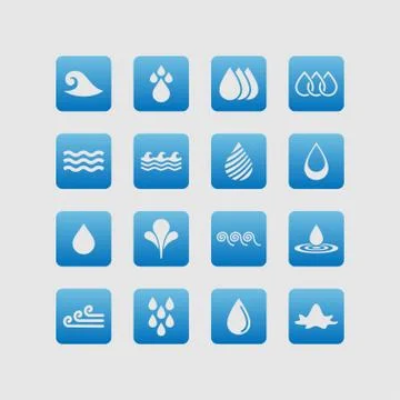 Water icons Stock Illustration