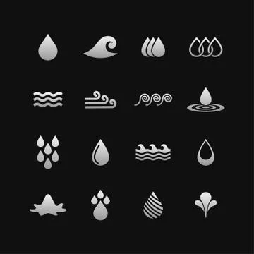 Water icons Stock Illustration