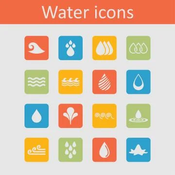 Water icons Stock Illustration
