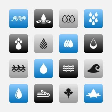 Water icons Illustrazione stock