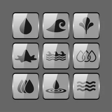 Water icons Stock Illustration