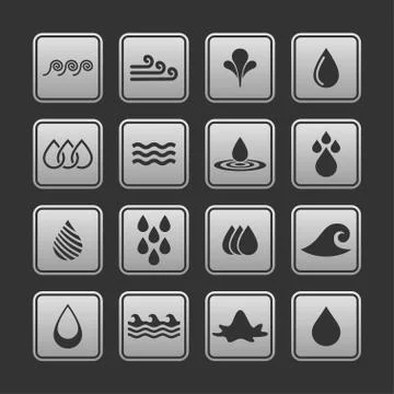 Water icons Stock Illustration