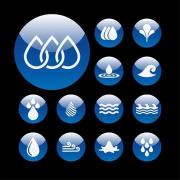 Water icons Stock Illustration