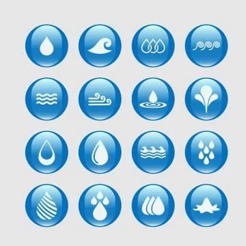 Water icons Stock Illustration