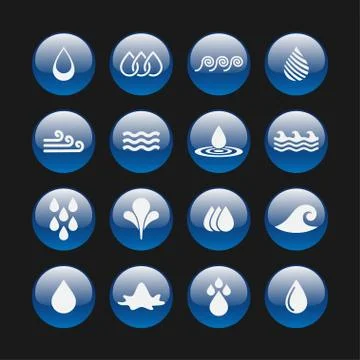 Water icons Stock Illustration