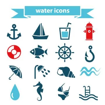 Water icons Stock Illustration