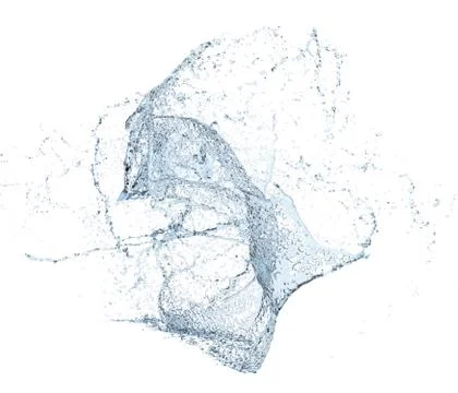 Water impact - splash. 3D-rendering. Stock Illustration