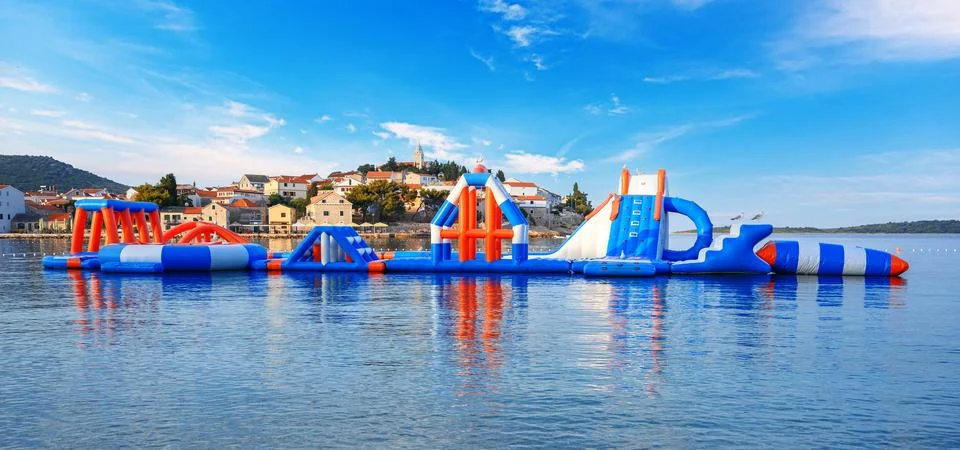 Water inflatable attraction. Stock Photos