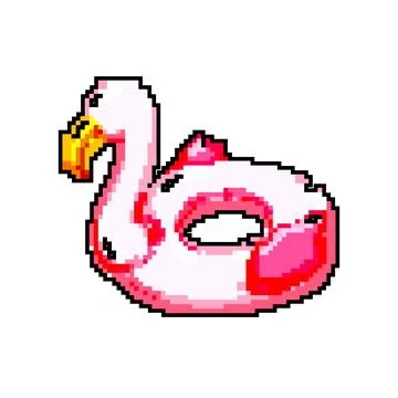 Water inflatable ring game pixel art vector illustration Stock Illustration