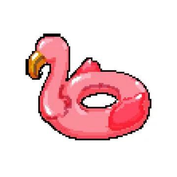 Water inflatable ring pixel art vector illustration Stock Illustration