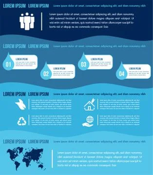 Water infographics elements template with charts Stock Illustration