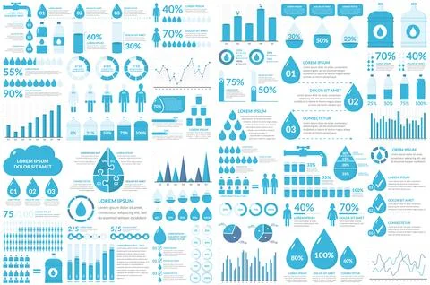 Water Infographics Illustrazione stock