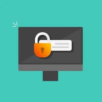 Water input on monoblock, secure entry .Internet security with password fields Stock Illustration