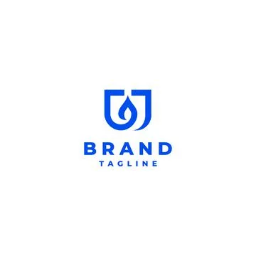 Water Inside Letter U Logo Stock Illustration