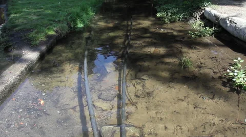 Water irrigation stream with pipes Video stock 67728253