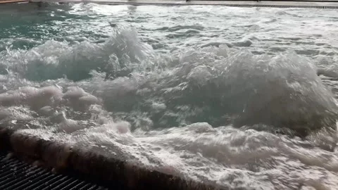 Water in the Jacuzzi close up empty Stock Footage 262223447