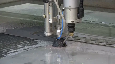 Water jet cutting machine Stock Footage 77581316