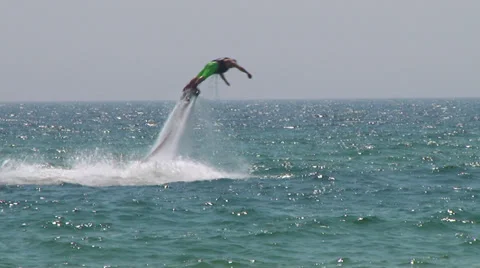 Water Jet Pack Flyboard Stock Footage 37534201