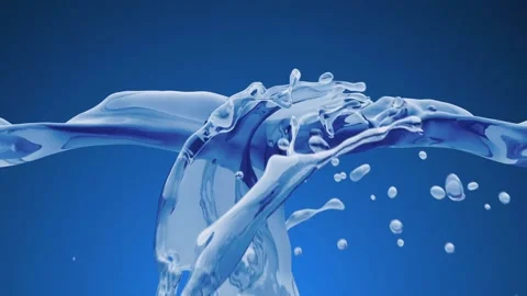 Water jets in a 3D animation Stock Footage 238970793