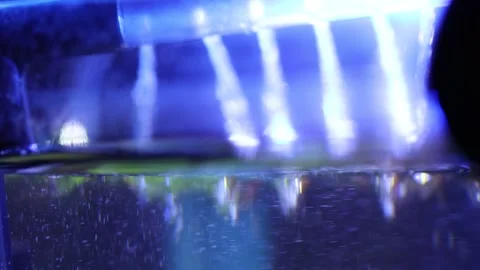 Water jets from the water purification filter system Stock Footage 293343518
