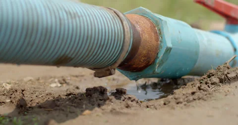 Water joints are rusted which may cause water leakage.Water leak. Stock Footage 306252845