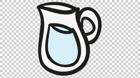 Water Jug Kitchen Accessories line drawing animation transparent background Stock Footage 45211358