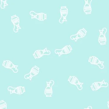Water jug line vector seamless pattern Stock Illustration